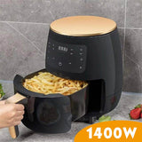 4.5L Air Fryer 1400W Oil free Health Fryer Cooker Home Multifunction Smart Touch LCD Deep Airfryer Pizza Fryer for French Fries