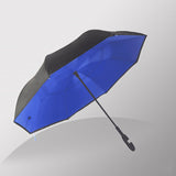 2021 Folding Long Shank Double Layer Inverted Umbrella Windproof Reverse C-Hook male golf umbrella reverse Umbrellas For Women