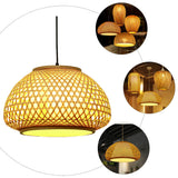 1Pc Natural Bamboo Pendant Lamp Decorative Ceiling Light Creative Gift (Khaki)