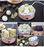 220V Mini Household Electric Egg Steamer Boiler Stainless Steel Automatic Multi Cooker Egg Custard Steaming Cooker For Home