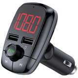 V5.0 Bluetooth FM Transmitter Radio Adapter Car Hands free Call 2 USB Ports Fast Charger FM Transmitter