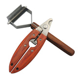Crude Wood Pet Dog Nail Clipper Stainless Steel Open Knot Hair Removal Comb Cleaning Grooming Tools For Cats And Dogs Combs