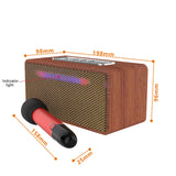 Karaoke Speaker Microphone Wireless Portable High Power LED Lights Rechargeable Support BT/USB Play for Home Family BBQ