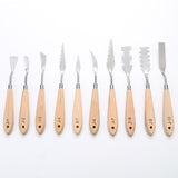 10pcs Stainless Steel Palette Scraper Paint Knives Blade for Artist Oil Acrylic Painting Tools