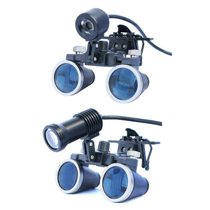 Binocular Dental Loupes 2.5X 3.5X Coated Optical Lens with Clip Magnifying Glass Galilean Dental Magnifier with Headlight