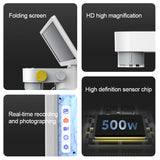 9Inch Microscope HD Foldable Touch Screen 100X 600X 1200X Digital Biological Microscope 5MP 1080P USB Charging Microscope Camera