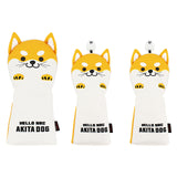 1 Set Golf Club Head Covers Cute Gift Cartoon for Driver Fairway Hybrid PU Leather Soft Golf Wood Headcovers Utility