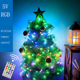 20M 5V USB With Remote  RGB Lights Festoon Courtyard Decor Wedding Garden Christmas Fixture Backyard Leds  Decoration For Home