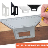Multifunctional Square 45/90 Degree Gauge Angle Ruler Measuring Woodworking Tool