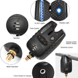 3+1 Fishing Bite Alarms Water Resistant Black Fishing Banksticks Swingers Set With Padded Fishing Tool Bag Fishing Set