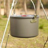 4.2L Camping Hanging Pot Alumina Oxide Outdoor Cooking Pot for Outdoor Backpacking Fishing Hiking Camping Equipment 4-6 Persons
