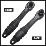 2-in-1 Universal Wrench Drill Chuck Key Wrench Ratchet Dual-use Spanner Ratchet Connector Ring Combo Grip Star Wrench Hand Tool