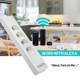 Tuya Smart WIFI Power Strip with EU Outlets 4 Plug and 4 USB Port Compatible with for Alexa Echo and Google Nest,EU Plug