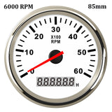 8000 rpm Tachometer Boat Car Marine Tacho Gauge with LCD Hourmeter 85mm Tachometer Diesel &amp;Gasoline Engine RPM Gauge 9~32V