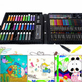 150 Pcs/Set Drawing Tool Kit with Box Painting Brush Art Marker Water Color Pen Crayon Kids Gift 2021
