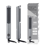3 In 1 Negative Ions Hair Comb Straightener Dual-purpose Straight Curly Hair Beard Comb Hairstyle Tool