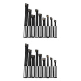 18Pcs Durable Hard Alloy Shank Boring Bar Set Carbide Tipped Bars 12Mm For 2 Inch 50Mm Boring Head For Lathe Milling