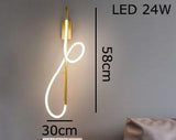 Nordic Linear Led Wall Lamp Art Deco Bedroom Hotel Bedside Modern Led Stave Wall Light Home Deco Gold Wall Sconce Mounted Wall