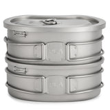 Lixada Outdoor Camping Titanium Ultralight Canteen Set 380ml 750ml Hanging Pot Home Picnic Backpacking Camping tourism Lunch Box
