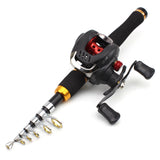 1.65m Casting Rod and Baitcasting Reel set Fishing rod with reel Portable Travel lure Rod 10-30g Lure Weight Trout Boat Rod