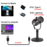 Freeboss CM16 Metal Body 24bit 96KHz Monitor Mute Low Noise Recording Chat USB Computer Mobilie Condenser Microphone