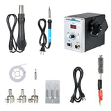 858D 700W Soldering Station LED Solder Iron Desoldering Station BGA Rework Solder Station Hot Air Gun + Electric Iron Set