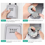 ORIA Outdoor Password Key Box Waterproof Key Safe Lock Box Key Code Box Key Storage Lock Box Wall Mounted Password Box