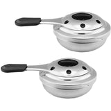 2 Pcs Portable Alcohol Stove Windproof Stainless Steel Camping Stove for Outdoor Camping Hiking Cooking Tea Coffee Stove