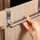2 Size Towel Racks Over Kitchen Cabinet Door Towel Rack Bar Hanging Holder Bathroom Shelf Rack Home Organizer Long Wall Hook