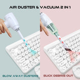 Air Duster Wireless Air Blower Compressed Vacuum Cleaner Cordless Electric Air Duster &amp; Vacuum 2 in 1 for Computer Keyboard Car