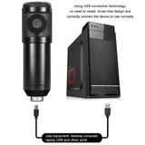 USB Condenser Microphone Studio Recording Mic Live Broadcast Recording Set Mic Phone K Song Computer Karaoke Sing