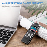 Digital Audio Voice Recorder Pen Mini Lossless Color Display Activated Sound Dictaphone MP3 Player Recording Noise Reduction