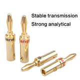 50Pcs Pure Copper Gold-plated Welding-free Lantern Banana Plug  Connector Non-magnetic Speaker Cable Dedicated Adapter