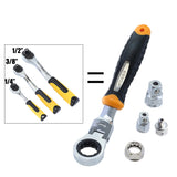1 Set 5pcsRatchet Wrench 1/4" 3/8" 1/2" Adjustable Sleeve Adapter CR-V Wrench Spanner Auto Repair Tools