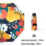 Mini Pocket 5 Folding Sunshade Sunny Umbrella Rain Women Sun Protection UV Umbrella Portable Compact Folding Sun Umbrella