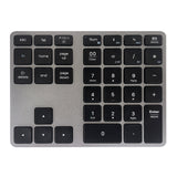 2.4G+BT5.0 Dual-mode Numeric Keyboard 35 Keys Financial Accounting Keyboard Aluminum Alloy Shell Built-in 300mAh Battery