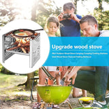 Camping Stove Wood Burning Foldable Camp Stove with Survival Fire Starter Kit Carry Bag for Outdoor Camping Hiking