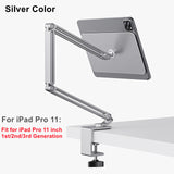 Suspension Magnetic iPad Stand Long Arm Adjustable Tablet Holder For iPad Pro 12.9 / 11 Inch Aluminum Desk Clamping iPad Stand