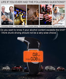 Handheld Backlight Digital Alcohol Tester Digital Alcohol Breath Tester Breathalyzer Analyzer LCD Detector Backlight Light