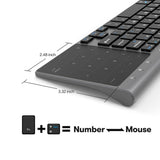 Thin 2.4Ghz Usb Wireless Mini Keyboard With Number Touchpad Numeric Keypad For Tablet Desktop Laptop Pc