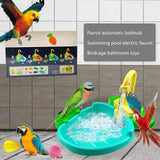 15pcs Bird Feeder Automatic Parrot Bathtub Swimming Pool Faucet Parrot Bath Shower Water Dispenser Bird Cage Bathroom Pet Parrot