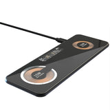 Dual 15W Wireless Charger Magnetic Aluminum Alloy Chassis Glass Panel Fast Charger For Iphone 12 13