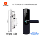 TUYA APP Fingerprint Password Smart Lock IC-Card Security Door Electronic Small Lock 6068 Lock Suit Door Thickness 2.5-7CM
