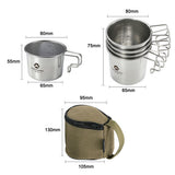 4pcs 160ml Stainless Steel Sierra Cups Outdoor Picnic Sierra Coffee Cup Set Tableware Kit Portable Camping Hiking Flatware