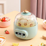 220V 1L Automatic Electric Stewing Machine Glass Baby Food Slow Stewer For Home Multi Cooker Food Cooking Pot White/Green Color