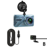 24H Dash Cam Black Box In Car DVR Camera Video Recorder Lens Recorder HD Rear Box Mirror Dual Black Video View Recording Cy H4B3