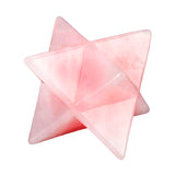 Natural Rose Quartz Crystal Merkaba Star 8 Points Chakra Reiki Healing Meditation Stimulating Stone Acupoint Massage Health Care
