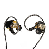 3.5mm Wired Headphone Ergonomic Design In Ear Monitor Earbuds Earphone with MMCX Connection Cable for Singers Drummer Musician