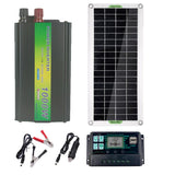 Solar Panel 220V Battery Charger 1000W Inverter USB Kit 10A Controller Solar Power System Home Grid Camping