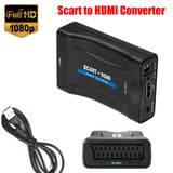 Signal Video Audio Converters Upscale Adapters Receiver HD 1080P SCART to HDMI-compatible for Household Computer Accessories